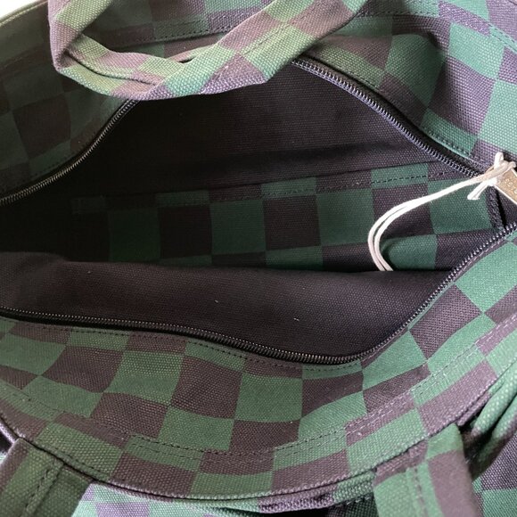 NWT Baggu Horizontal Zip Duck Bag - Navy Green Check - Picture 3 of 9